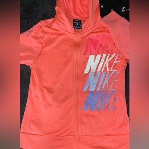 Girls coral Nike zip up